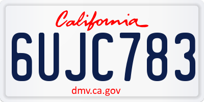 CA license plate 6UJC783