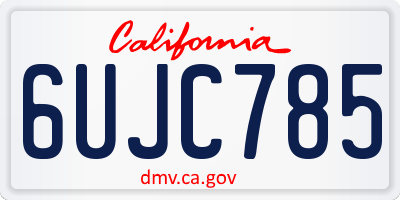 CA license plate 6UJC785