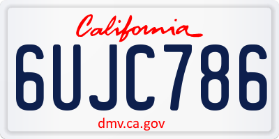 CA license plate 6UJC786