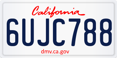 CA license plate 6UJC788