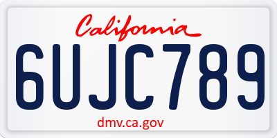CA license plate 6UJC789
