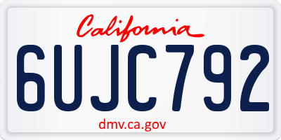 CA license plate 6UJC792