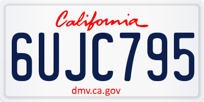 CA license plate 6UJC795