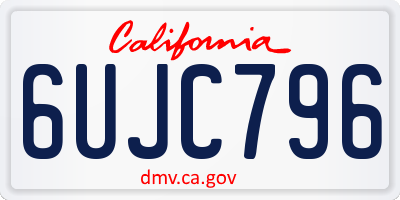 CA license plate 6UJC796