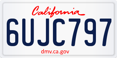 CA license plate 6UJC797