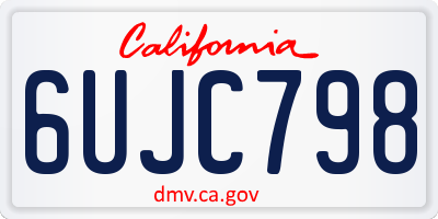 CA license plate 6UJC798