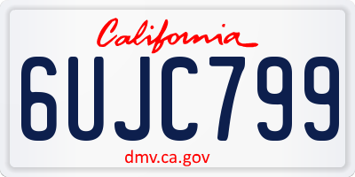 CA license plate 6UJC799