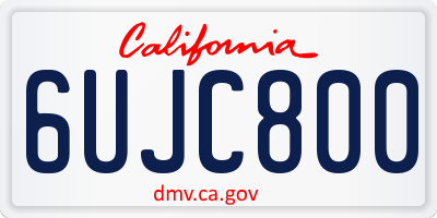 CA license plate 6UJC800