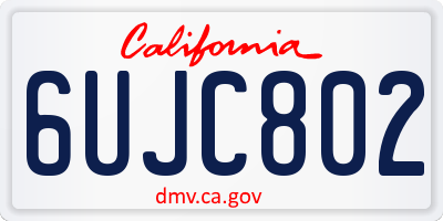 CA license plate 6UJC802