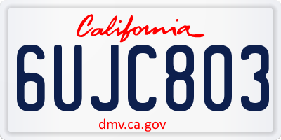 CA license plate 6UJC803