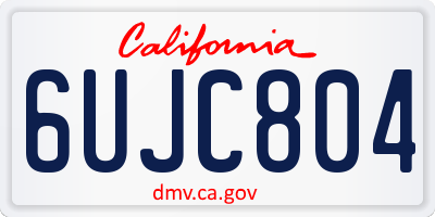 CA license plate 6UJC804