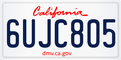 CA license plate 6UJC805