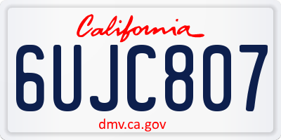CA license plate 6UJC807