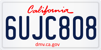 CA license plate 6UJC808
