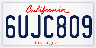 CA license plate 6UJC809