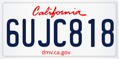 CA license plate 6UJC818