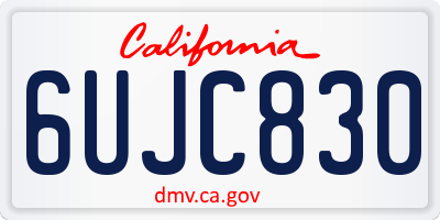 CA license plate 6UJC830