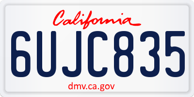 CA license plate 6UJC835