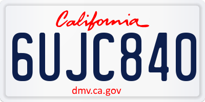 CA license plate 6UJC840