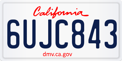 CA license plate 6UJC843