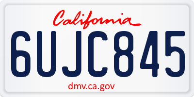 CA license plate 6UJC845