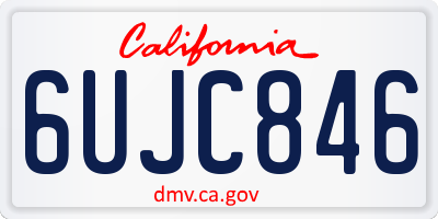 CA license plate 6UJC846