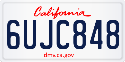 CA license plate 6UJC848