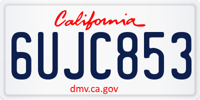 CA license plate 6UJC853