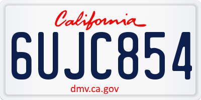CA license plate 6UJC854