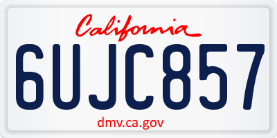 CA license plate 6UJC857