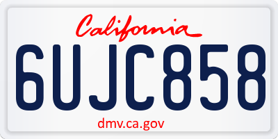 CA license plate 6UJC858