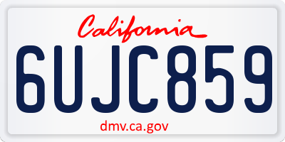 CA license plate 6UJC859