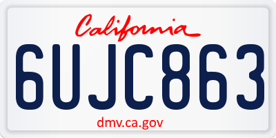 CA license plate 6UJC863