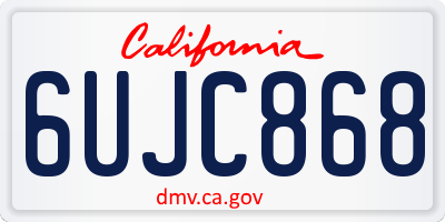 CA license plate 6UJC868