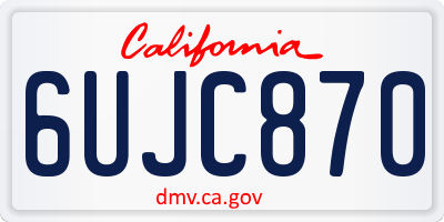 CA license plate 6UJC870