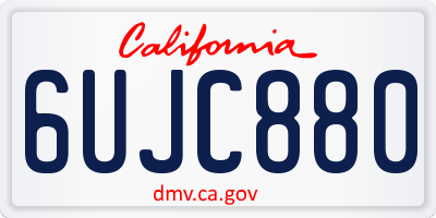 CA license plate 6UJC880