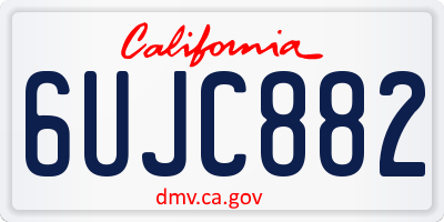 CA license plate 6UJC882