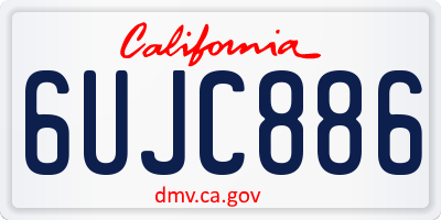 CA license plate 6UJC886