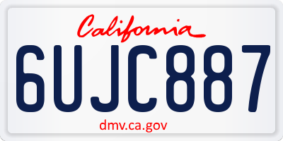 CA license plate 6UJC887