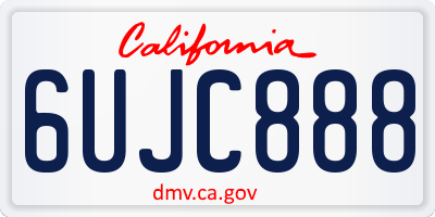 CA license plate 6UJC888