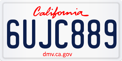 CA license plate 6UJC889