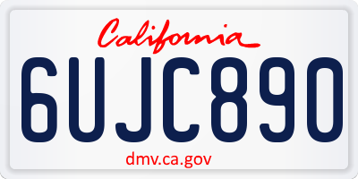 CA license plate 6UJC890