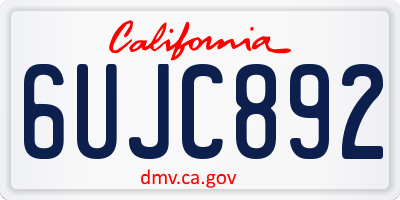 CA license plate 6UJC892