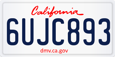 CA license plate 6UJC893