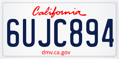 CA license plate 6UJC894
