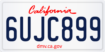 CA license plate 6UJC899