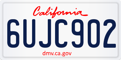 CA license plate 6UJC902