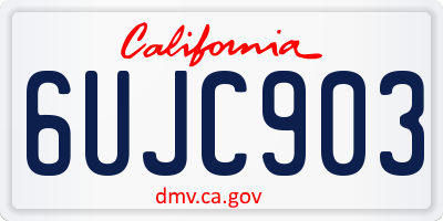 CA license plate 6UJC903