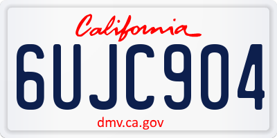 CA license plate 6UJC904