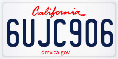 CA license plate 6UJC906